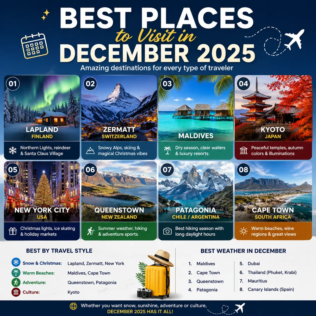 best places to visit in december 2025